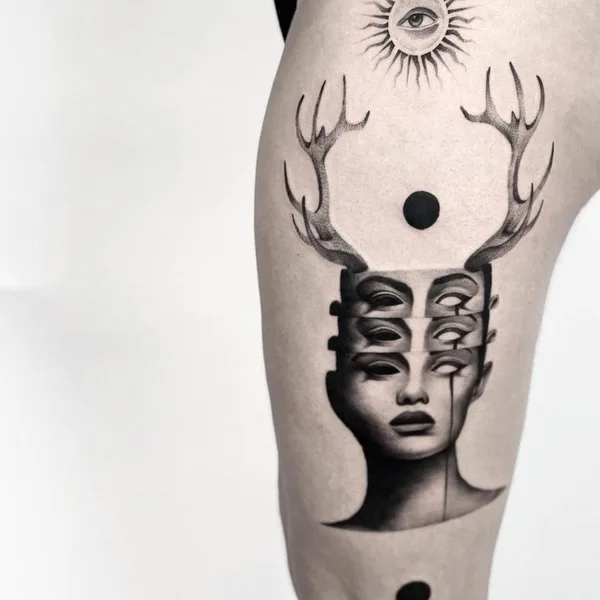 Surrealism tattoo by Matteo Nangeroni in Padova