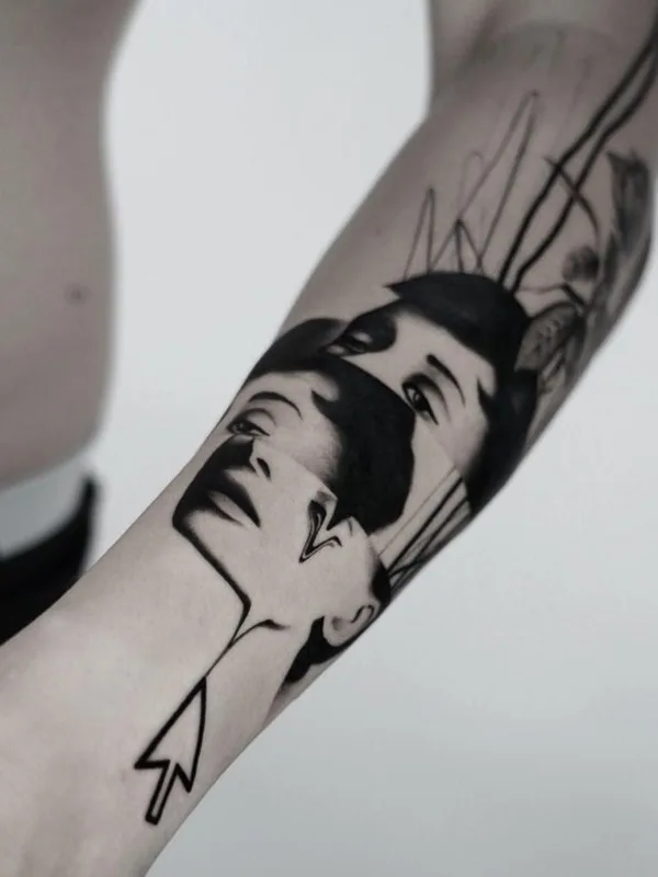 black and grey surrealism tatouage sur forearm #75825 | Artiste tatoueur Matteo Nangeroni