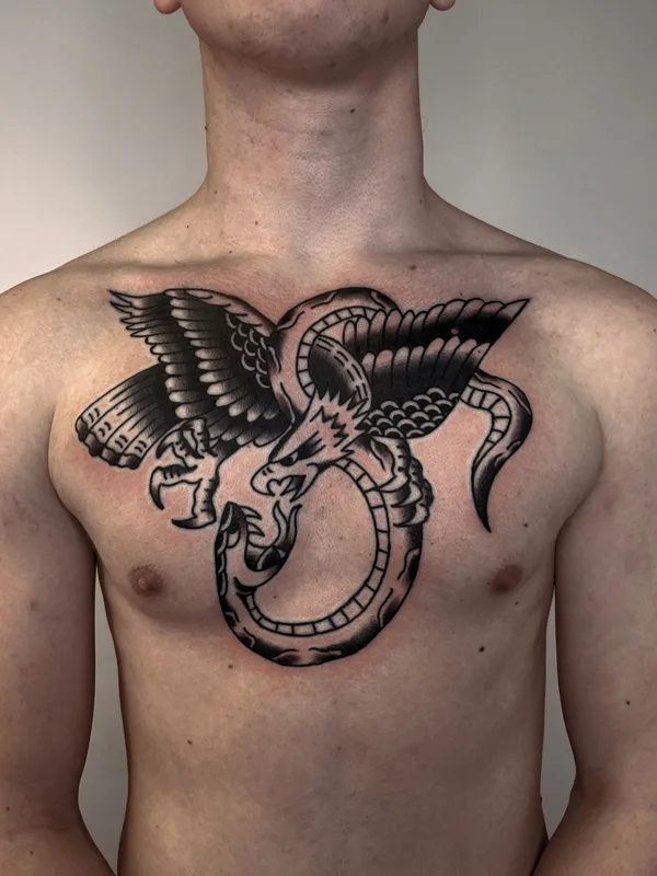 male black traditional tattoo auf chest #75867 | Tätowierer Данил Муркин