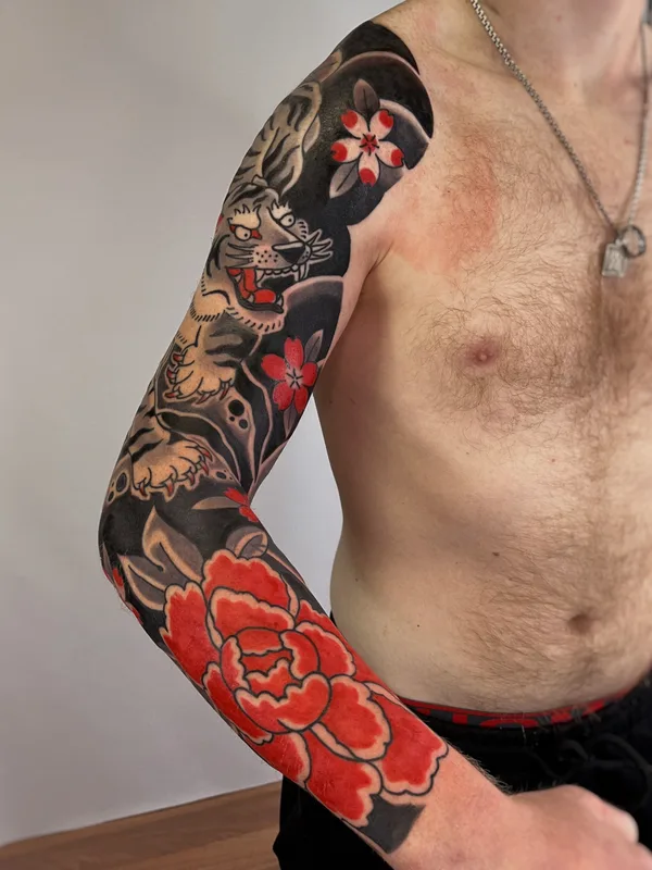 male color japanese tattoo auf full sleeve #75871 | Tätowierer Данил Муркин