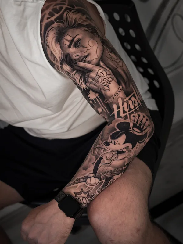male blackandgrey chicano 타투 부위 sleeve #75903 | 타투이스트 Sasha Hugo