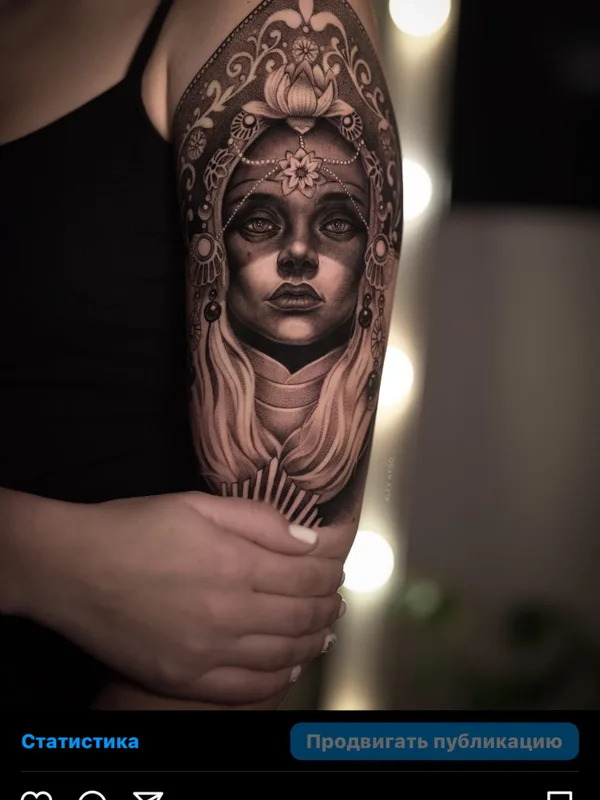 female blackandgrey realism 타투 부위 shoulder #75922 | 타투이스트 Sasha Hugo