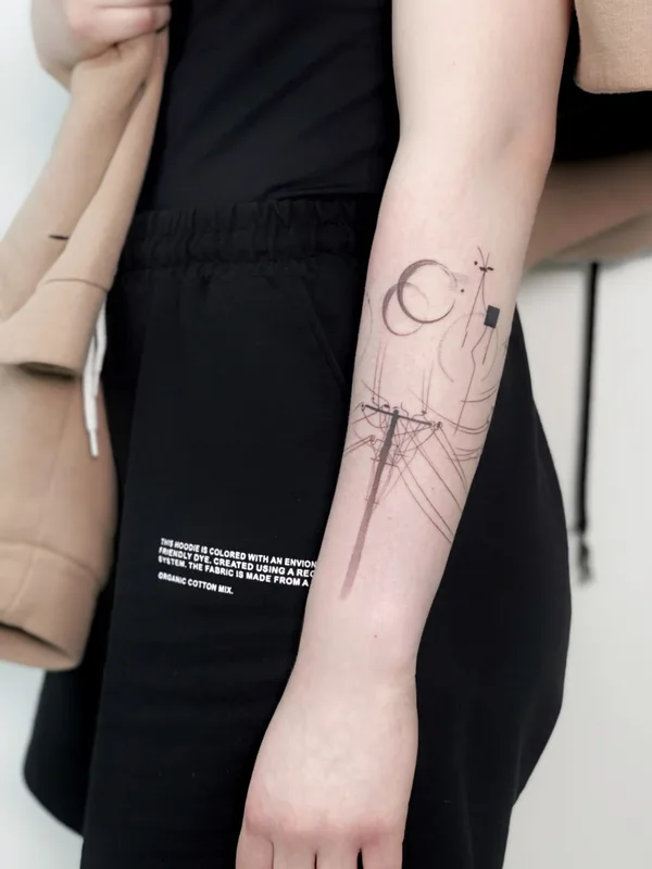 black and grey linework татуировка на forearm #76000 | Тату мастер Yana VORO