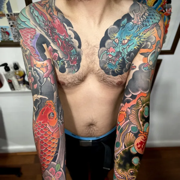 Neo Traditional tattoo by Jaco Abarca in Santiago