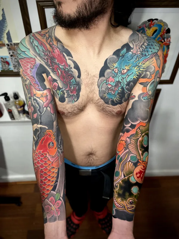 male color japanese tattoo auf full sleeve #76087 | Tätowierer Jaco Abarca
