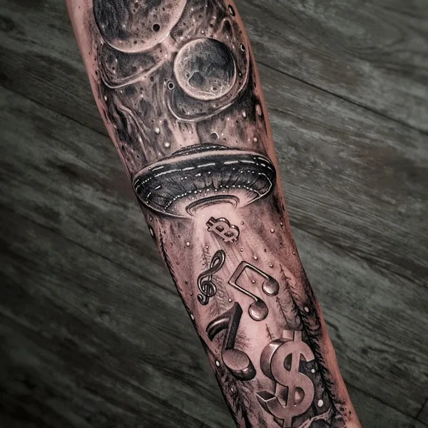 Ornamental tattoo by Andrey Pavlenko in Moscow