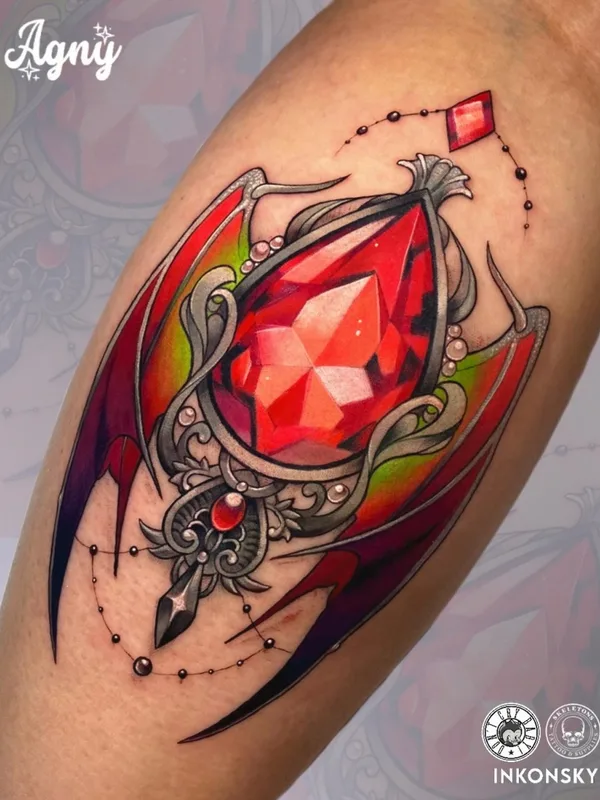 color neo traditional tatuaje en thigh #76223 | Tatuador Agny