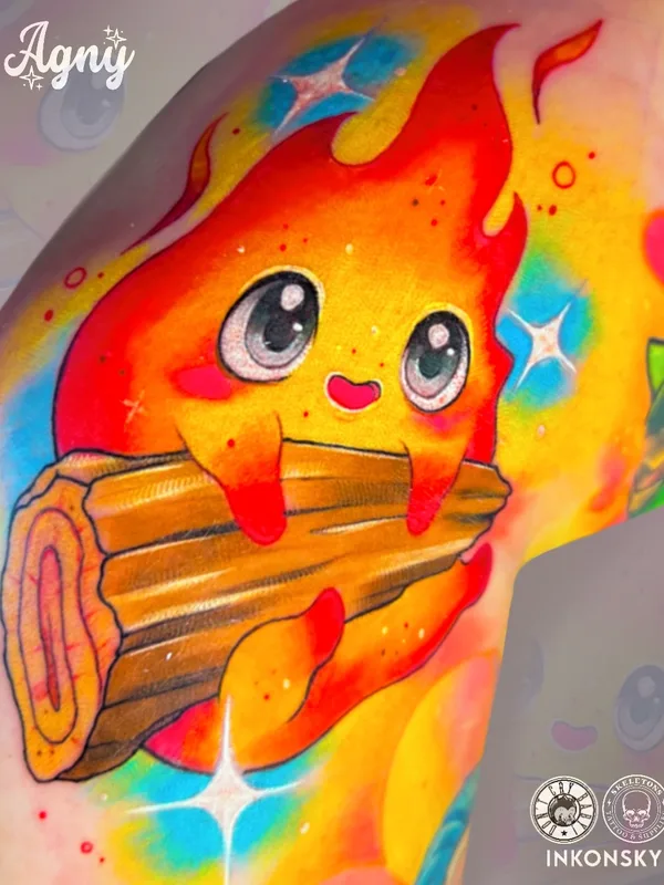 color cartoon tatuaje en shoulder #76228 | Tatuador Agny