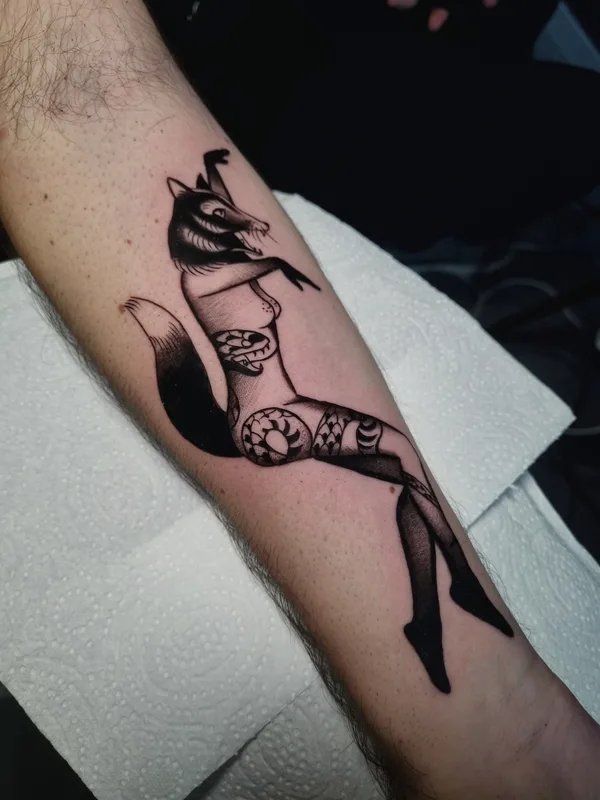 black neo traditional Tatuaggio su forearm #76304 | Tatuatore Aivis Kleinhofs Prusis 