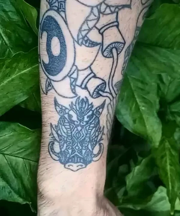 black linework татуировка на forearm #76334 | Тату мастер Linara