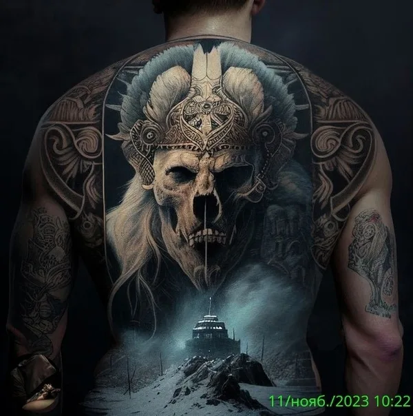 male black and grey realism Tatuaggio su full back #76338 | Tatuatore Стас Романюк