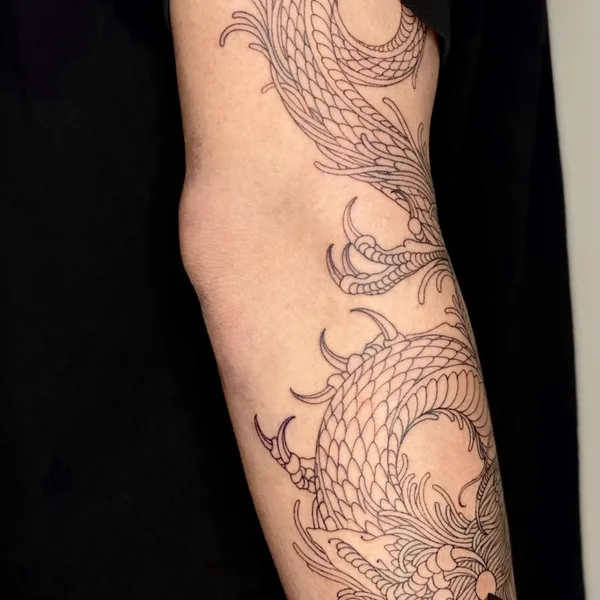engraving tattoo by Artemii Zhdanov in Moscow