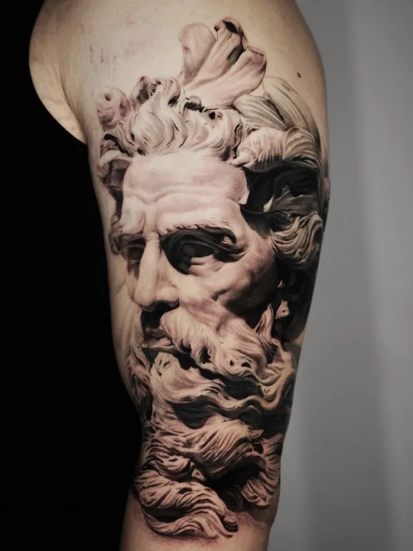 black and grey realism tattoo on upper arm #76451 | Tattoo Artist Kid Needle