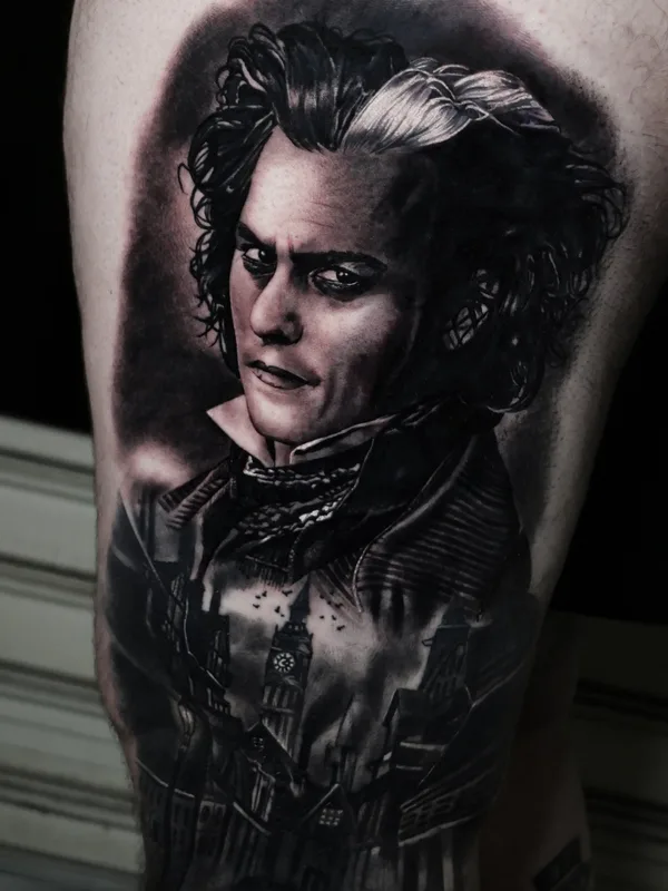 black and grey realism tatouage sur thigh #76473 | Artiste tatoueur Federico Galliani