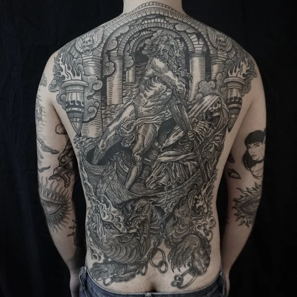 engraving tattoo by Alexandra Snelgrove in Toronto
