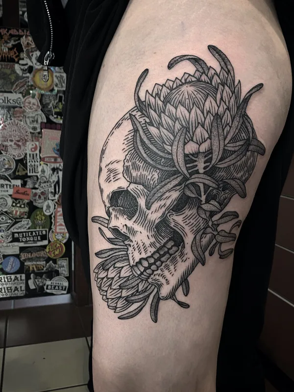 engraving tattoo by Alexandra Snelgrove in Toronto