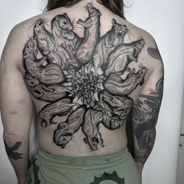 engraving tattoo by Alexandra Snelgrove in Toronto