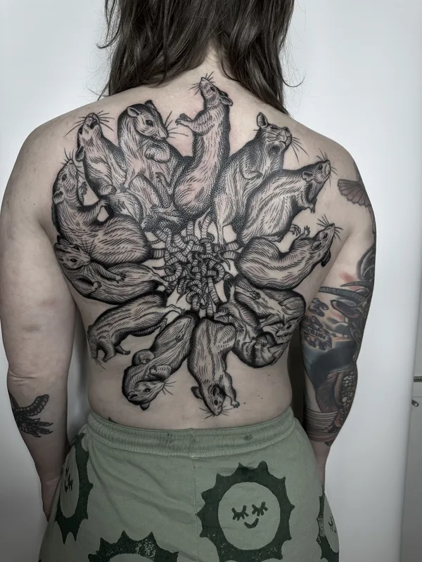 engraving tattoo by Alexandra Snelgrove in Toronto