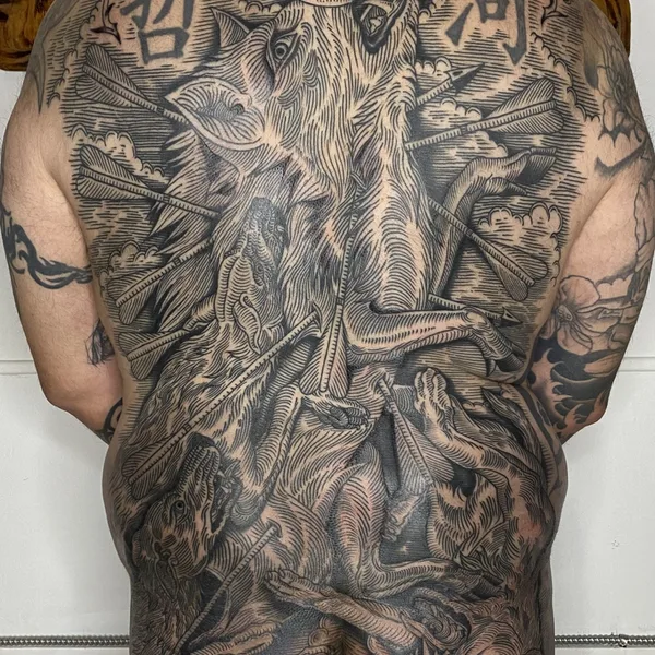 engraving tattoo by Alexandra Snelgrove in Toronto