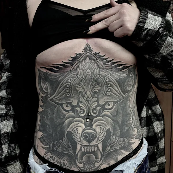 engraving tattoo by Alexandra Snelgrove in Toronto
