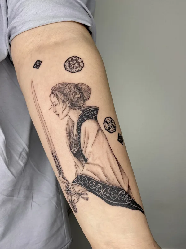 black and grey blackwork татуировка на forearm #76676 | Тату мастер Антропова Виктория