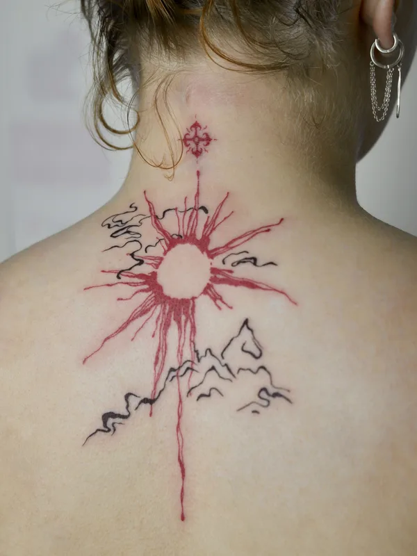 female color sketch татуировка на back of neck #76681 | Тату мастер Антропова Виктория