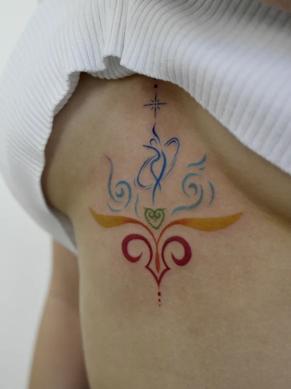 female color abstract татуировка на chest #76704 | Тату мастер Антропова Виктория