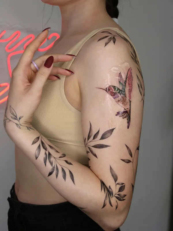 female color illustrative татуировка на full sleeve #76707 | Тату мастер Антропова Виктория