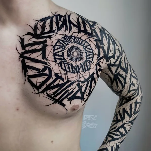Calligraphy tattoo by Егор Шуга in Moscow