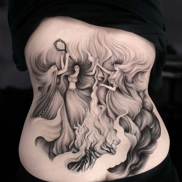 Graphic tattoo by Анастасия Шарм in Moscow