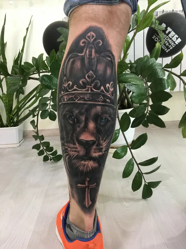 black and grey black and grey татуировка на calf #76998 | Тату мастер Симонов Егор