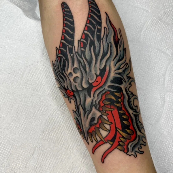 Traditional tattoo by Juan Pablo Badilla in Santiago