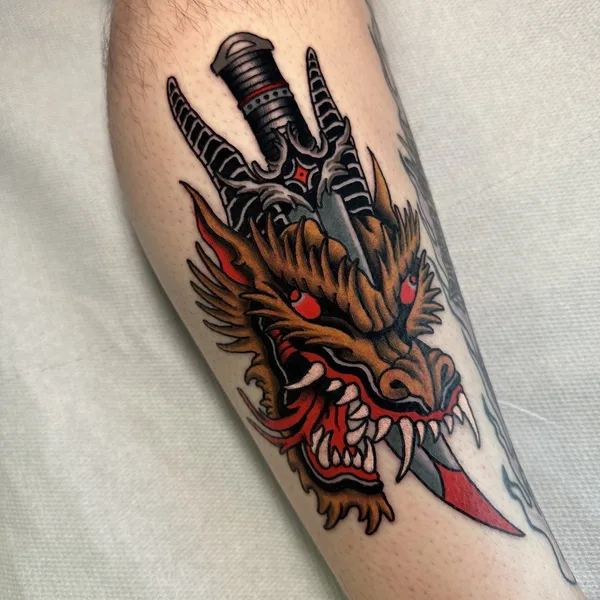 Traditional tattoo by Juan Pablo Badilla in Santiago