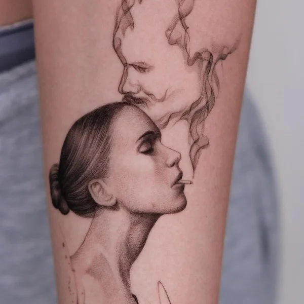 Сюрреализм tattoo by Hanna Talalaenka in Мюнхен