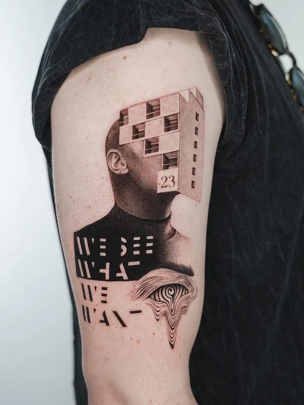 black and grey surrealism tattoo auf forearm #77143 | Tätowierer Hanna Talalaenka