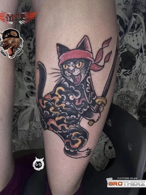 color japanese tatuaje en calf #77260 | Tatuador Lina Boyts