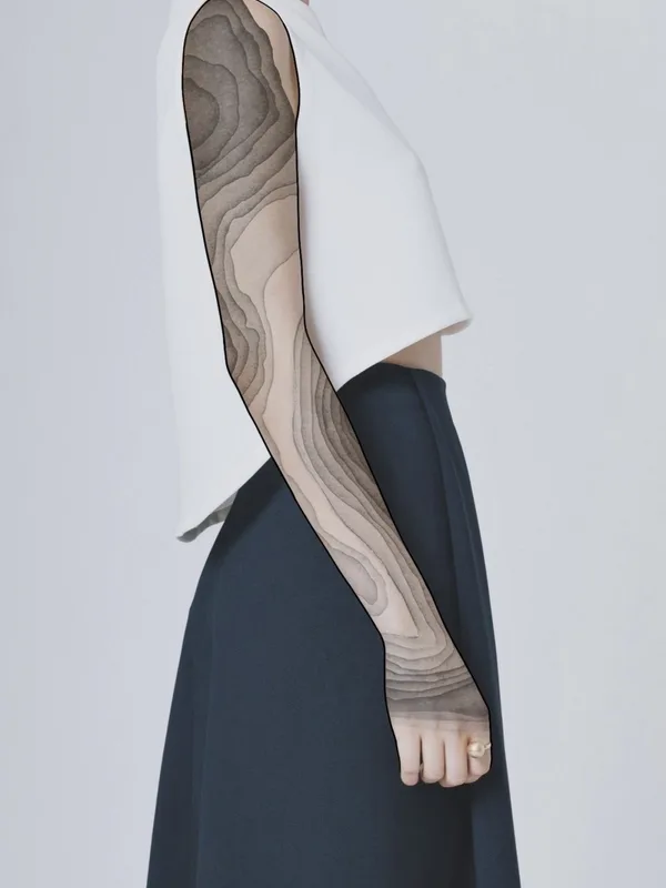 female black and grey abstract татуировка на full sleeve #77324 | Тату мастер Vladimir Salamatov