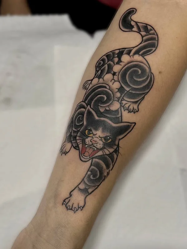 black and grey japanese татуировка на forearm #77619 | Тату мастер Александр Смирнов