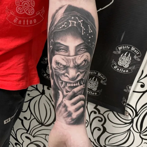 Graphic tattoo by Владимир Волк in Можайск