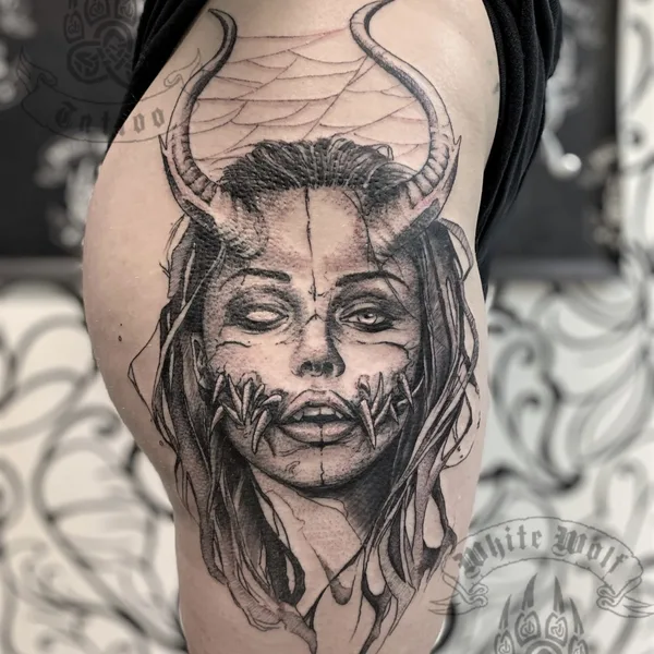 Graphic tattoo by Владимир Волк in Можайск