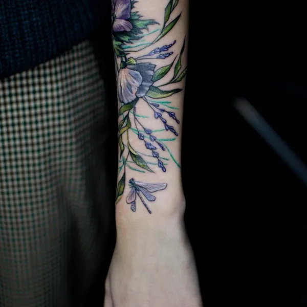 Botanical tattoo by Алиса Третьякова in Saint Petersburg