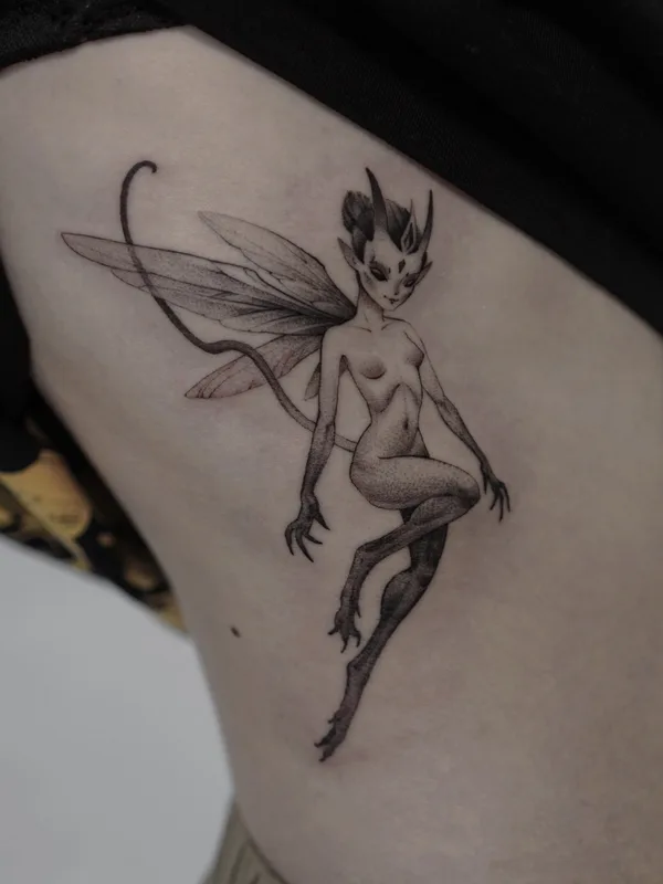 black and grey black and grey tatuaje en side #77959 | Tatuador Митя Собаков