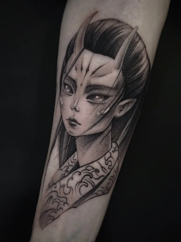 female black and grey black and grey tatuaje en forearm #77962 | Tatuador Митя Собаков
