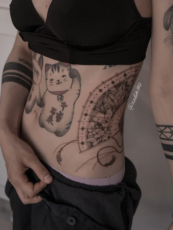 Botanical tattoo by Nadia Izo in Moscow