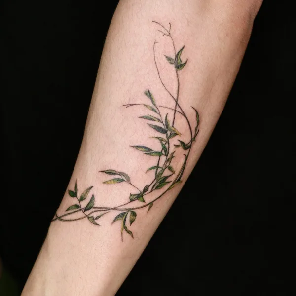 Botanical tattoo by Isle in Seoul