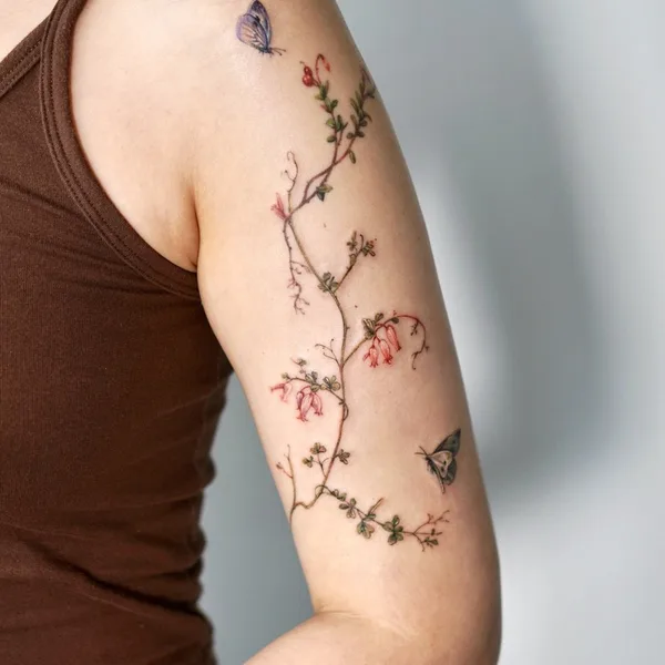 Botanical tattoo by Isle in Seoul