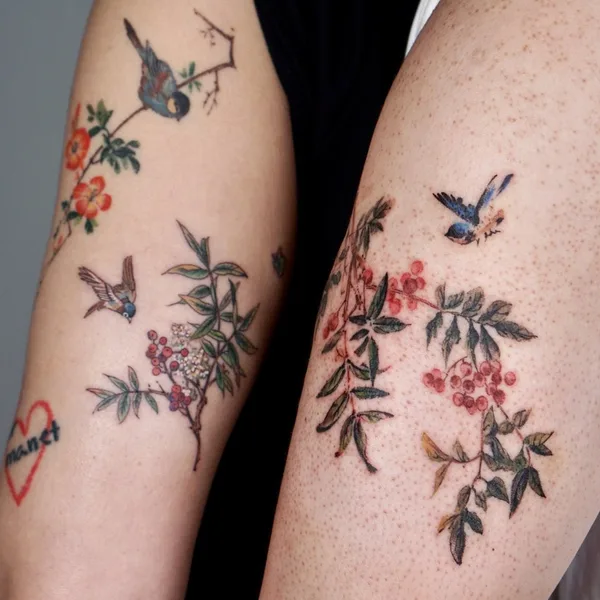 Botanical tattoo by Isle in Seoul