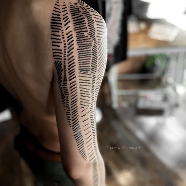 Abstract tattoo by Tanya Surikat in Moscow
