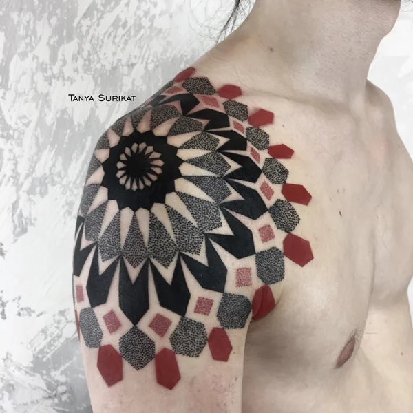 Abstract tattoo by Tanya Surikat in Moscow