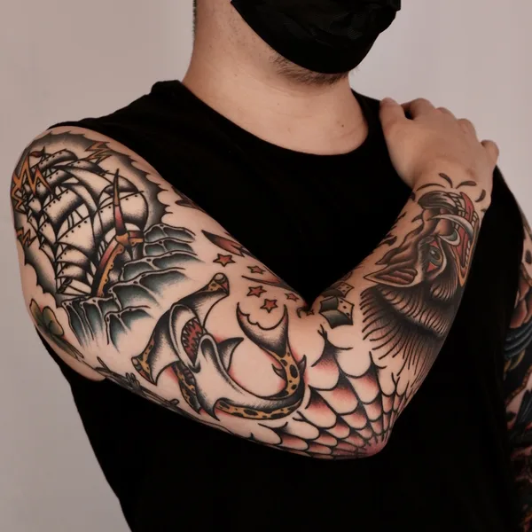Old School tattoo by Ducky in Seoul